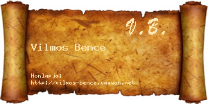 Vilmos Bence névjegykártya